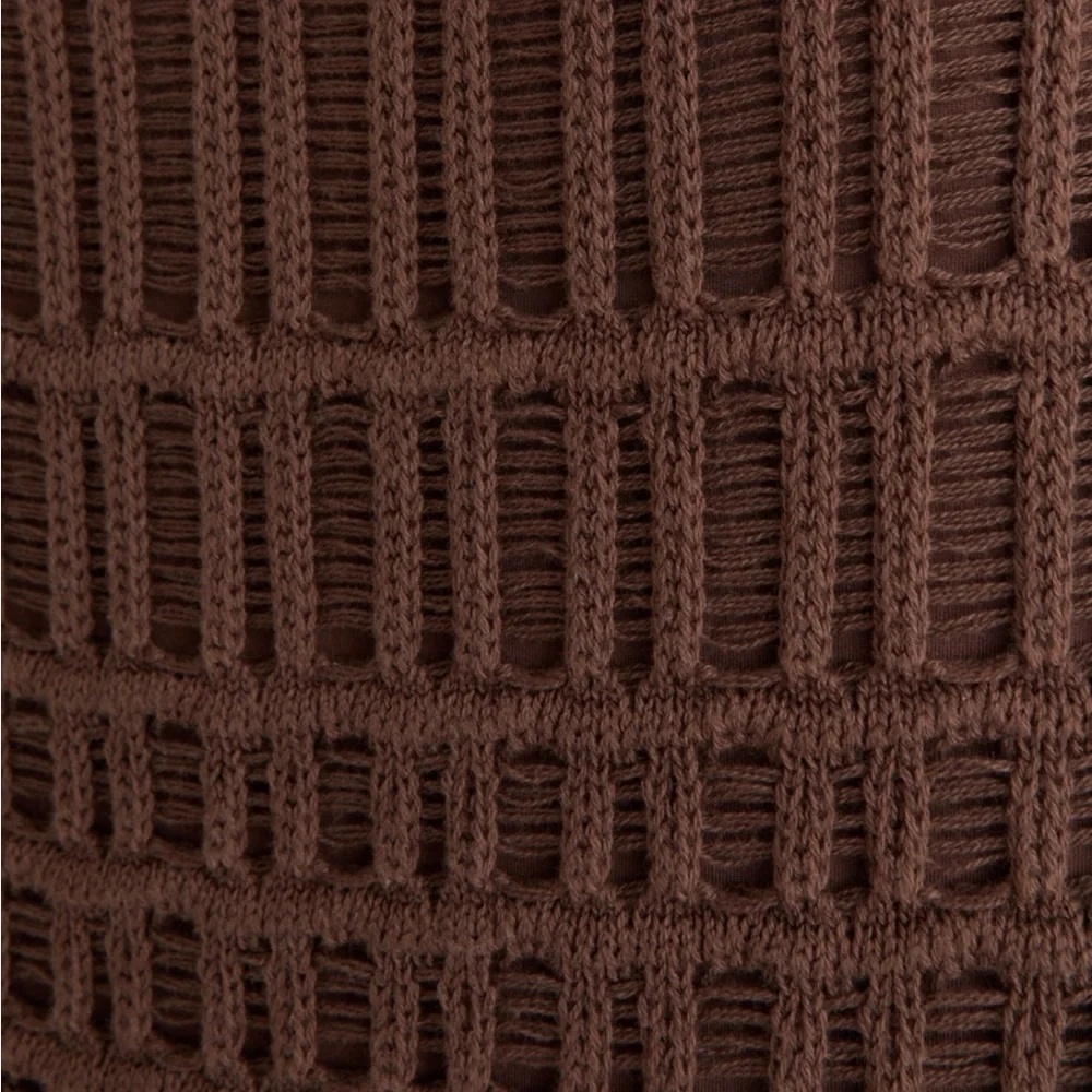 Abercrombie & Fitch Chocolate Brown Crochet Maxi Dress